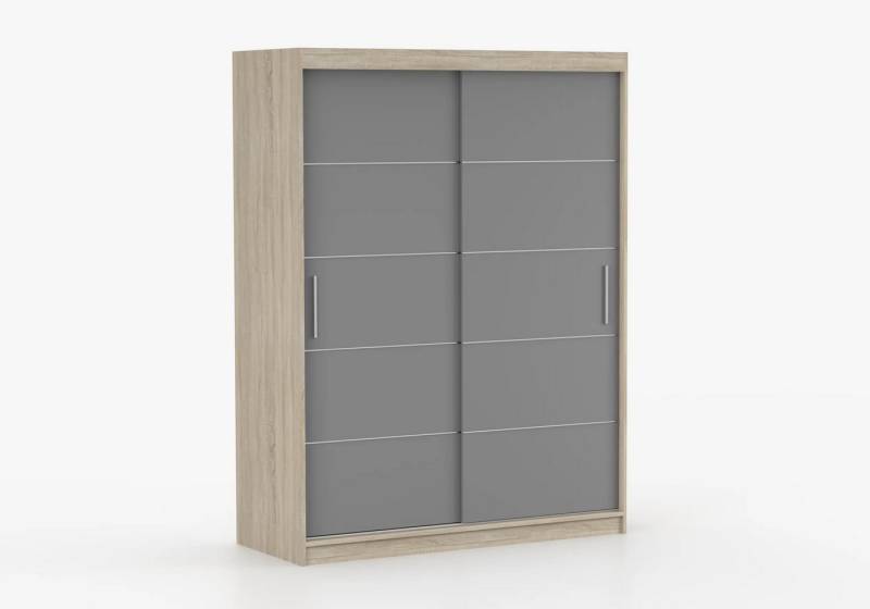 imoebel24 Schwebetürenschrank VISTA 06 150 cm - Sonoma / Grau von imoebel24