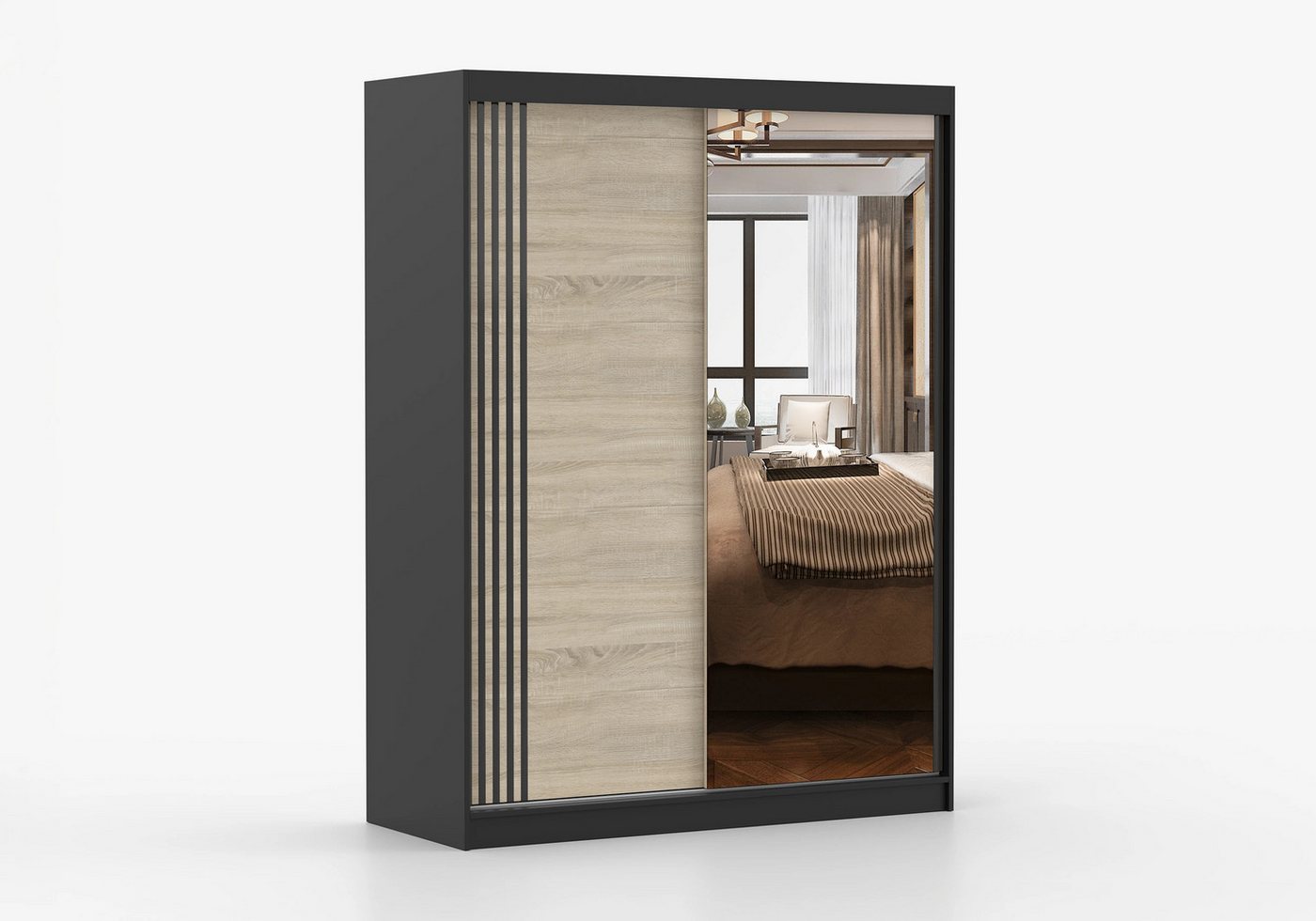 imoebel24 Schwebetürenschrank VISTA 07 150 cm - Schwarz / Sonoma imoebel24 Schwebetürenschrank VISTA 07 150 cm - Schwarz / Sonoma von imoebel24