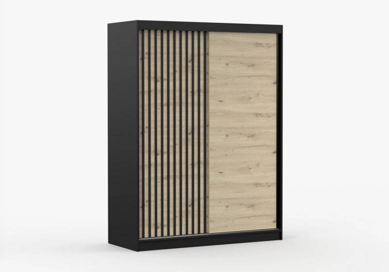 imoebel24 Schwebetürenschrank VISTA 10A 150 cm - Schwarz / Artisan von imoebel24