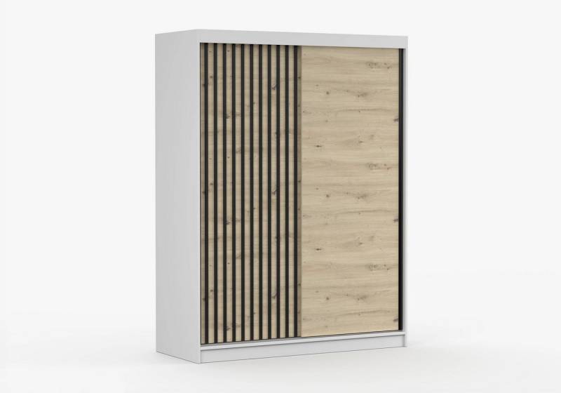 imoebel24 Schwebetürenschrank VISTA 10A 150 cm - Weiss / Artisan von imoebel24