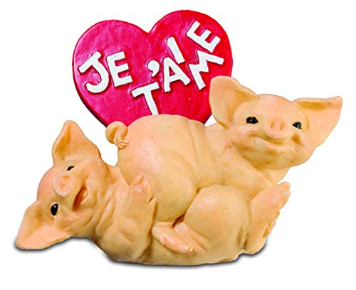 Dekofigur Schweinchen "Je t'aime" 6/8/2,5 cm von impexit