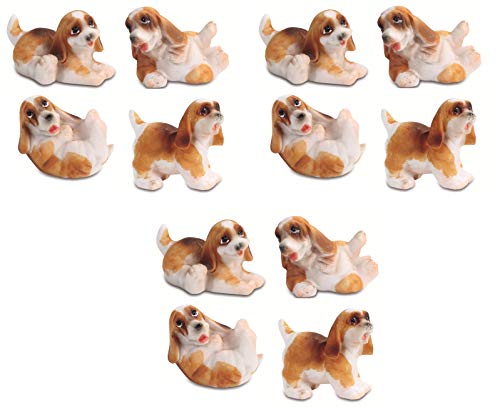 Dekofigur aus Kunstharz, Box mit 12 Hunden, 4,5 / 3 / 2 cm von impexit