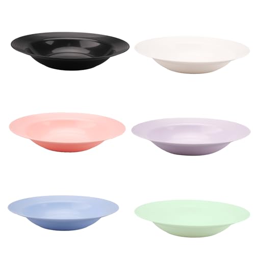 imposyu 6er Set Suppenteller Tief Kunststoff Camping Teller Bunte Wiederverwendbar Pasta Teller 22x3,8cm Tiefe Teller Kunststoff für Nudeln Salate Steaks imposyu 6er Set Suppenteller Tief Kunststoff Camping Teller Bunte Wiederverwendbar Pasta Teller 22x3,8cm Tiefe Teller Kunststoff für Nudeln Salate Steaks von imposyu