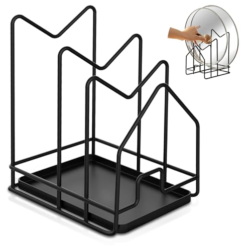 imposyu Schneidebrett Ständer Topfdeckelhalter Schwarz Schneidebrett Organizer Topfpfannendeckel Halter Zum Aufbewahren Verschiedener Küchenutensilien wie Schneidebretter von imposyu