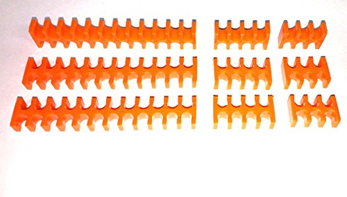 Unbekannt 9 Stück Set = 3X 24 & 8 & 6-Slot Kabelkamm für 3mm Kabel (gesleeved bis 3,6mm) 5mm Materialstärke ATX (ORANGE) von Unbekannt