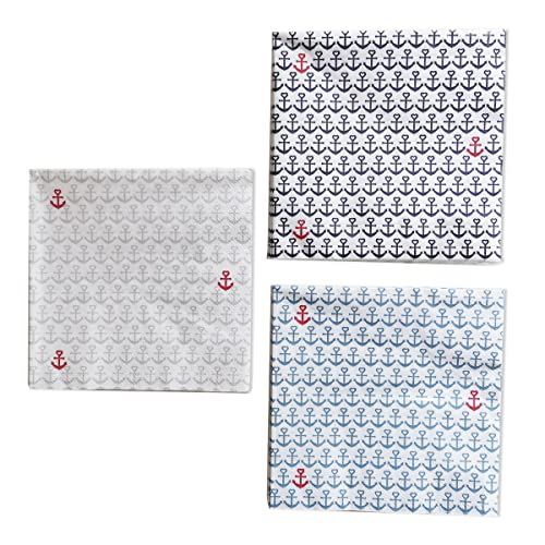 3 x 20 Servietten 'Anker Mini' Maritime Papierservietten - 3-lagig 33 x 33 cm von in due