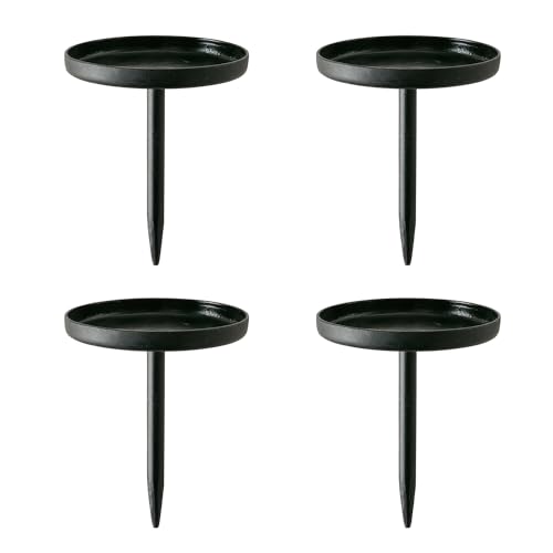 4 x Adventsstecker/Kerzenstecker/Kerzenteller für Adventskranz 8 cm schwarz von in due