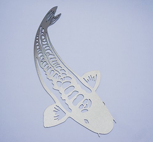 in-outdoorshop Koi Edelstahl 37 cm Wandtatoo/Wanddekoration in Mehreren Variationen (Edelstahl Shusui) von in-outdoorshop