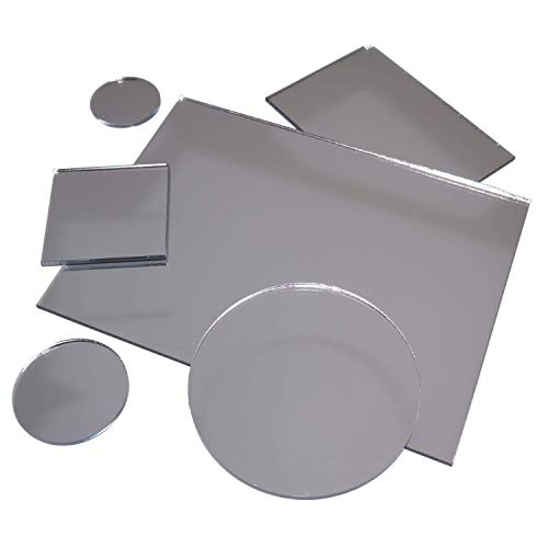 IN-OUTDOORSHOP Acrylspiegel, PMMA-Spiegel, qualitativ hochwertiger Spiegel, Zuschnitt Scheibe aus 3mm Acrylglas XT Silber, Verschiedene Größen und Formen (30cm x 30cm) von IN-OUTDOORSHOP