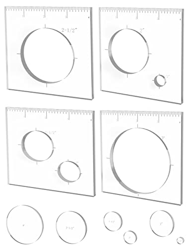 inBovoga 4 Pack Circle Inlay Templates, Router Jig Template, Decorative and Router Templates for Woodworking, Circle Key Inlay Template inBovoga 4 Pack Circle Inlay Templates, Router Jig Template, Decorative and Router Templates for Woodworking, Circle Key Inlay Template von inBovoga