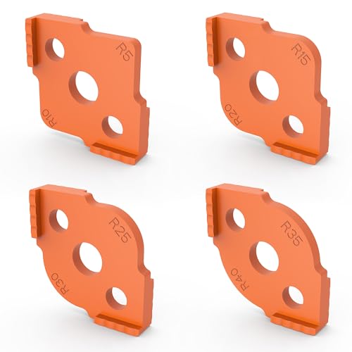 inBovoga Radius Jig Router Templates, Radius Quick Jig for Woodworking, High Hardness ABS+CNC Jig Radius Corners R5 R10 R15 R20 R25 R30 R35 R40 (4 Pcs Set), Orange von inBovoga