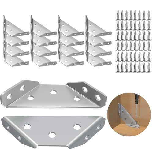 inBovoga 12 Stück Edelstahl-Eckwinkel für Holz, Schrankhalterung, Winkelhalterungen für Holzmöbel, Eckverbinder, L-Halterung, Möbelanker inBovoga 12 Stück Edelstahl-Eckwinkel für Holz, Schrankhalterung, Winkelhalterungen für Holzmöbel, Eckverbinder, L-Halterung, Möbelanker von inBovoga