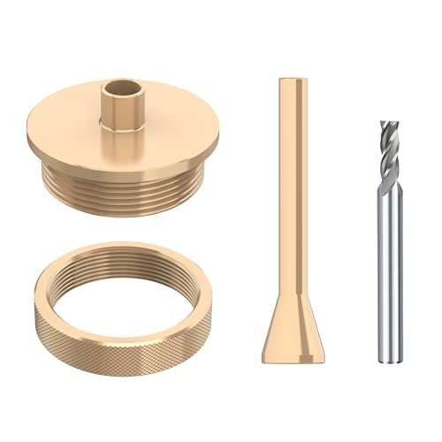 inBovoga 6,35 mm (1/4 Zoll) Führungsbuchse aus massivem Messing für Oberfräsenschablonen, Ausrichtungsstift, HSS-Schaftfräser-Bit, 6 mm Schaft, perfekt für 1/4-Zoll-Fräsbuchsenvorlagen von inBovoga