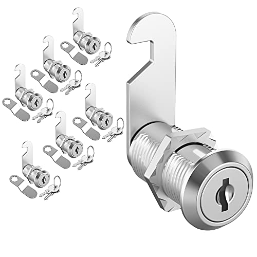 inBovoga 6 Pack Schrankschlösser mit Schlüsseln, 1-1/8" Cam Lock gleichschließend, sichere Dateien Schubladen Mailbox RV ToolBox Lock Ersatzschlösser, Zinklegierung von inBovoga