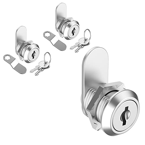 inBovoga 2 Pack Schrankschlösser mit Schlüsseln, 5/8" Cam Lock gleichschließend, sichere Dateien Schubladen Mailbox RV ToolBox Lock Ersatzschlösser, Zinklegierung von inBovoga