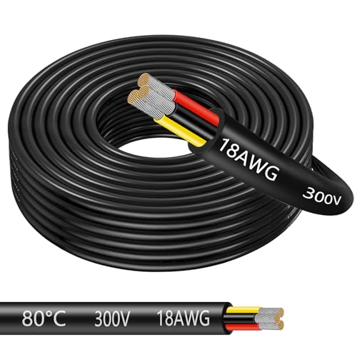 18AWG 3x0,75mm² 10Meter Elektrokabel 3-adrig Kabel, 5V/12V/24V Erdkabel verzinnte Kupferkabel, 300V flexibel und weich Stromkabel hohe Temperaturbeständigkeit Verlängerungskabel 10m 18AWG 3x0,75mm² 10Meter Elektrokabel 3-adrig Kabel, 5V/12V/24V Erdkabel verzinnte Kupferkabel, 300V flexibel und weich Stromkabel hohe Temperaturbeständigkeit Verlängerungskabel 10m von inShareplus