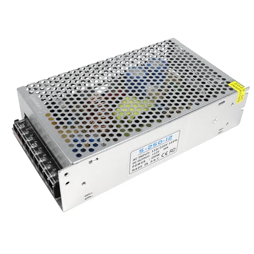 inShareplus 12V 20A 240W, DC Universal geregeltes Schaltnetzteil, 110/220V AC zu DC 12 Volt LED-Treiber, Konverter, Transformator für LED-Streifenlicht, CCTV, Computerprojekt, 3D Drucker von inShareplus