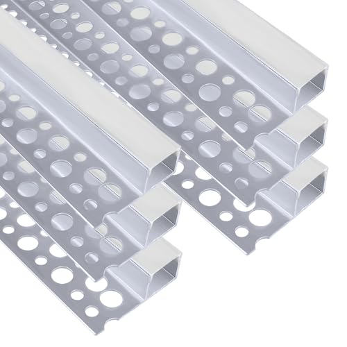 inShareplus LED-Leiste, 1 m, 6er-Pack, Aluminium-Kanal mit milchigem Diffusor, Trimless versenkter einseitiger LED-Streifen-Diffusor für Unterschrank, Wand, Decke und Ecken von Wänden von inShareplus