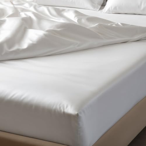Seiden-Spannbettlaken - Spannbetttücher Seide (White, 180 x 200 cm) von inSilk