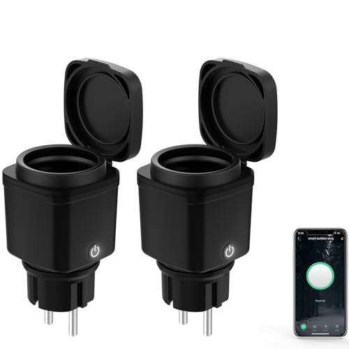 Outdoor WLAN Smart Steckdose 2er Pack, 2.4GHz WiFi Stecker mit Strommessung Gartensteckdose AuBensteckdose Smart Plug mit Zeitschaltuhr Sprachsteuerung Kompatibel Alexa/Google Home Wasserdicht lP44 Outdoor WLAN Smart Steckdose 2er Pack, 2.4GHz WiFi Stecker mit Strommessung Gartensteckdose AuBensteckdose Smart Plug mit Zeitschaltuhr Sprachsteuerung Kompatibel Alexa/Google Home Wasserdicht lP44 von inaepeak