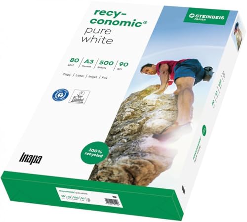 Inapa compatible Recyconomic Pr.wh 80g/m² 500Bl. A3 | Recyconomic Pure White Inapa compatible Recyconomic Pr.wh 80g/m² 500Bl. A3 | Recyconomic Pure White von inapa