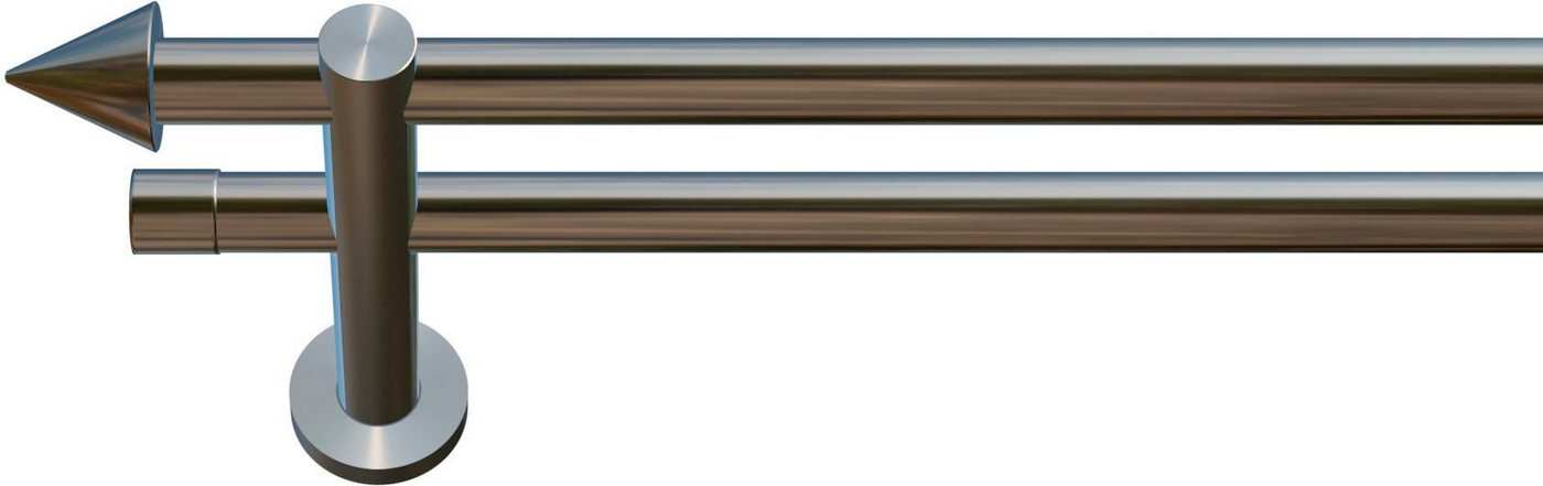 Gardinenstange Calais, indeko, Ø 20 mm, 2-läufig, Wunschmaßlänge, verschraubt, Komplett-Set inkl. Montagematerial von indeko