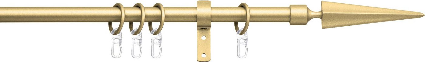 Gardinenstange Parma, indeko, Ø 16 mm, 1-läufig, Fixmaß, verschraubt, Stahl, Komplett-Set inkl. Ringen und Montagematerial von indeko