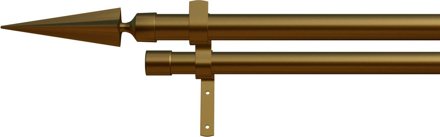 Gardinenstange Parma, indeko, Ø 16 mm, 2-läufig, Wunschmaßlänge, mit Bohren, verschraubt, Eisen von indeko