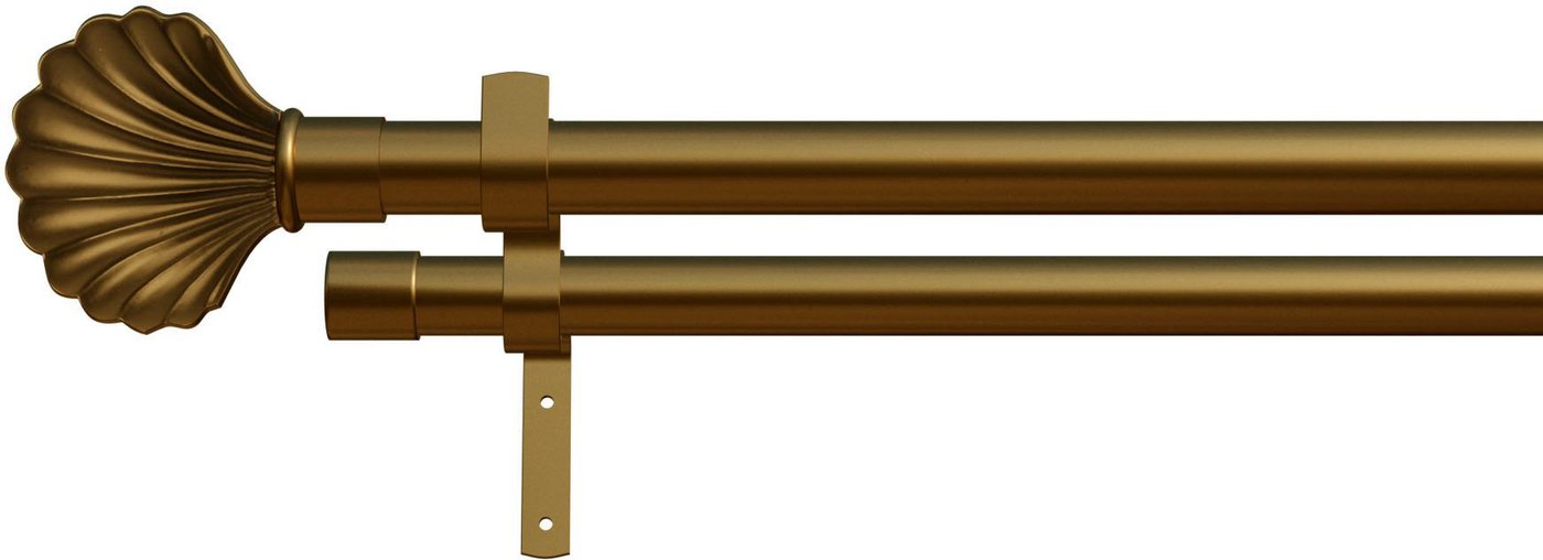 Gardinenstange Volterra, indeko, Ø 16 mm, 2-läufig, Wunschmaßlänge, mit Bohren, verschraubt, Eisen von indeko