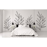 Große Palmenblätter X 2 Wandtattoo - Stemmige Gartenblätter, Natur Wandkunst, Vinyl Wandaufkleber, Wohnzimmer Dekor, Schlafzimmer Tropisch von indiigodesigns