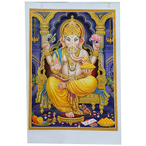Bild Ganesha 50 x 70 cm Gottheit Hinduismus Kunstdruck Plakat Poster Religion Spiritualität Dekoration von indischerbasar.de