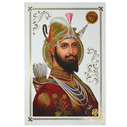 indischerbasar.de Bild Guru Gobind Singh 48 x 33 cm Kunstdruck Plakat Poster Indien Sikhismus Hochglanz Dekoration von indischerbasar.de