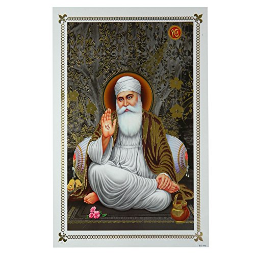 indischerbasar.de Bild Guru Nanak 48 x 33 cm Kunstdruck Plakat Poster Indien Sikhismus Hochglanz Dekoration von indischerbasar.de