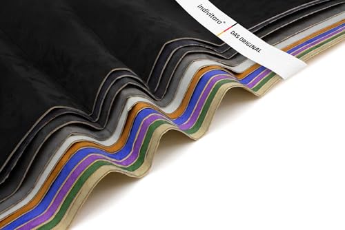 indivitara® Mikrofaserstoff Kaschiert selbstklebend Wildleder Optik Kunstleder Wildlederimitat - Stretch Dehnbar Folie Stoff - DAS ORIGINAL von indivitara
