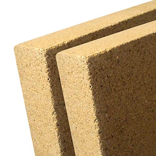 V1-30-2x - Vermiculite Platte - Schamotte Ersatz für Kaminöfen - Stärke: 30 mm - Maße: 400 x 300 mm - 2 Stück von indoba