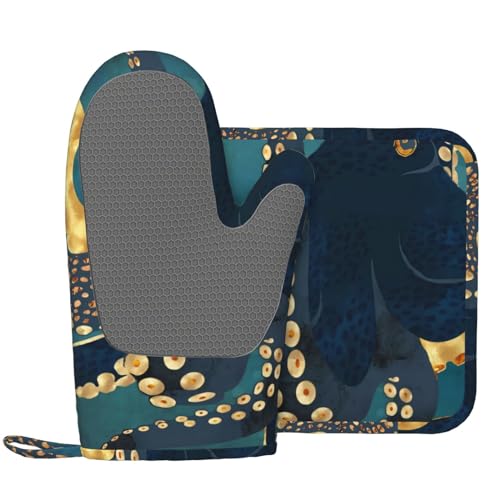 Indokyeyqaz Ofenhandschuhe und Topflappen-Set, Silikon, hitzebeständig, für Küche, Backen, Kochen, Grillen, Mikrowelle Indokyeyqaz Ofenhandschuhe und Topflappen-Set, Silikon, hitzebeständig, für Küche, Backen, Kochen, Grillen, Mikrowelle von indokyeyqaz