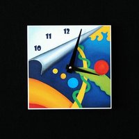 Ausgefallene, Bunte Abstrakte, Gelb, Blau, Orange, Rot Und Grün, Kunstuhr Ausgefallene, Bunte Abstrakte, Gelb, Blau, Orange, Rot Und Grün, Kunstuhr von indyRtist
