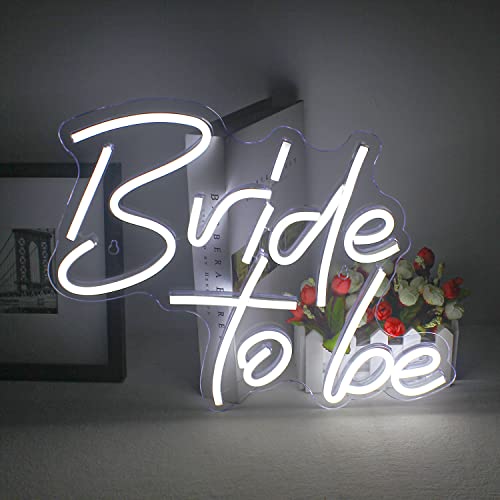 Bride to Be Leuchtreklame Weiße LED Wort Neon Sign LED Schild für Wand Dekor Hochzeit USB Buchstabe Neonlicht für Bachelorette Verlobungsfeier Brautparty von ineonlife