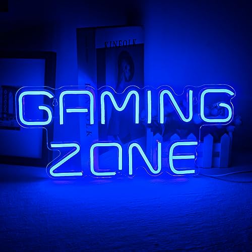 ineonlife Gaming Zone Neon Schild Blau LED Gaming Neon Licht für Wand Dekor Brief Neon Licht Zeichen für Spielraum, Spiel Zone, Mann Höhle, Geschenke für Gamer, Jungen, Männer von ineonlife