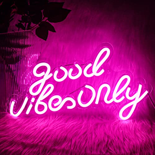 Good Vibes Only Leuchtreklame Rosa LED Wort Leuchtschild Neonlicht Acryl Buchstaben LED Neon Schild für Schlafzimmer Wand Bar Party Dekor Lichtschild von ineonlife