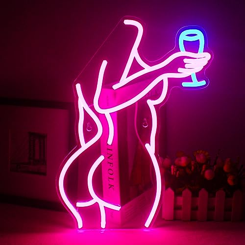 Lady Back Neon Schild Rosa Frau Neon Lichter Led Sexy Lady Neon Leucht Rosa Licht up Leucht für Schlafzimmer Bar Mann Höhle Cafe Wanddekoration für Party Dekorationen von ineonlife