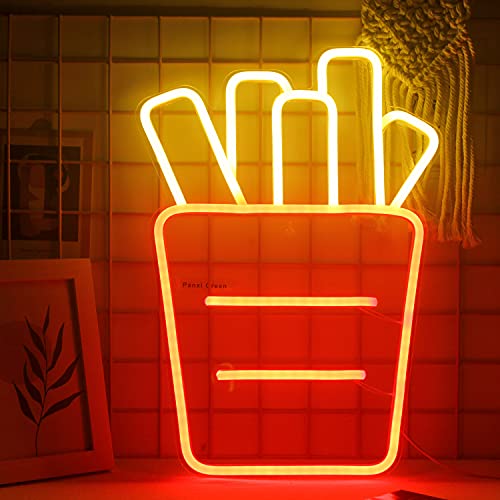 Pommes Frites Leuchtreklamen Led Leuchtschilder Acryl Neonlicht für Unternehmen Rot Neonschild Wandkunst für Schlafzimmer Küche Esswagen Party Dekoration von ineonlife
