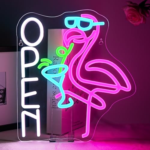 ineonlife Flamingo Open Neon Schild,Cocktail Bar Open Led Schild,Flamingo Neonschild für Wand Dekor,Brief Neon Led Schriftzug Zeichen für Getränkeladen,Cocktailbar,Tavernen,Bars,Clubs,Strandtaverne ineonlife Flamingo Open Neon Schild,Cocktail Bar Open Led Schild,Flamingo Neonschild für Wand Dekor,Brief Neon Led Schriftzug Zeichen für Getränkeladen,Cocktailbar,Tavernen,Bars,Clubs,Strandtaverne von ineonlife
