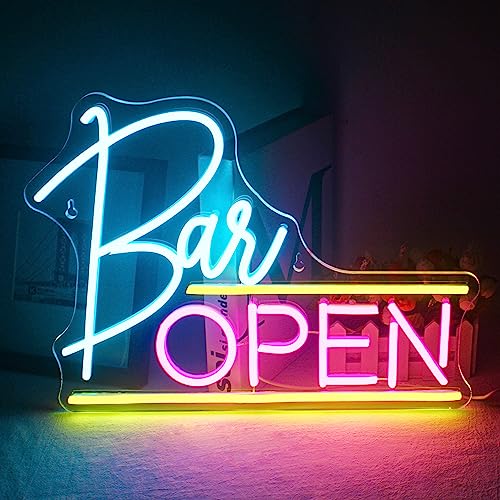 ineonlife Open Neon Schild Rosa Blau LED Neon Light für Business Light Up Sign für Bar, Salon, Store, Cafe, Shop, Club, Open Sign für Wanddekoration von ineonlife