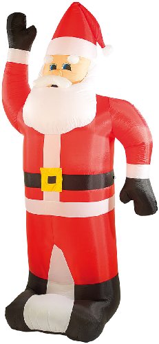 infactory Nikolaus aufblasbar: Selbstaufblasender XXL-Weihnachtsmann, 240 cm (Weihnachtsmann aufblasbar, Weihnachtsmann mit Gebläse, Aufblasbarer Beleuchtung) von infactory