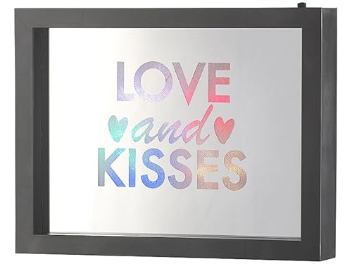 infactory Wandspiegel: Deko-Spiegel mit Glitzerschrift Love and Kisses und LED-Beleuchtung (Deko-Spiegel modern, Spiegel Deko Wand, Geschenk Damen) von infactory