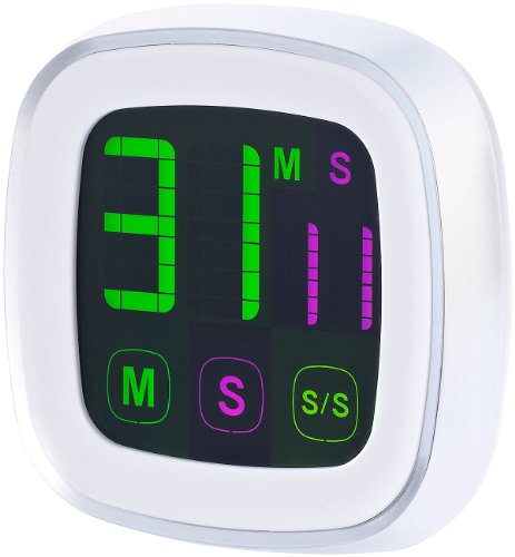 infactory Timer Küche: Magnetischer Küchentimer mit farbigem Touchscreen (Eieruhr magnetisch, Digitale Timer und Stoppuhr, Magnetische) von infactory