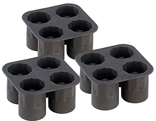 infactory Eisgläser selber machen: Silikon Eisglasform 3er-Set für 12 große EIS-Gläser 4 cl (Eiswürfel-Schnapsglas, Eisformen für Party Schnaps Gläser, Geburtstag) von infactory