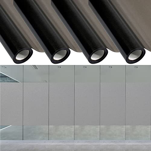 infactory Schutzfolie: 4er-Set Sichtschutzfolie, selbsthaftend, 60 x 200 cm, Grau-Matt (blickdichte Fensterfolie, Fensterfolie Sichtschutzfolie, Selbstklebende) von infactory