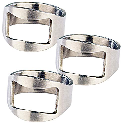 infactory Kapselheber: 3er-Set Flaschenöffner-Ringe mit 20mm Innen-Durchmesser (Fingerring mit Flaschenöffner, Rimg, Scherzartikel) von infactory